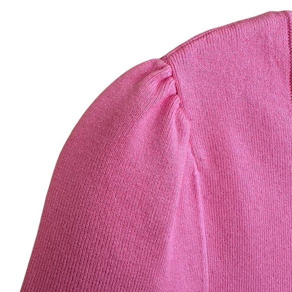 Talbots Round Neck Short Sleeve Knit Jersey Pink Top, PS - Picture 3 of 8